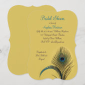 Elegant Peacock Vrijgezellenfeest (geel) Kaart (Voorkant / Achterkant)