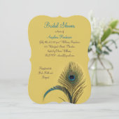 Elegant Peacock Vrijgezellenfeest (geel) Kaart (Staand voorkant)