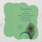 Elegant Peacock Vrijgezellenfeest (groen) Kaart (Voorkant / Achterkant)