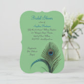 Elegant Peacock Vrijgezellenfeest (groen) Kaart (Staand voorkant)