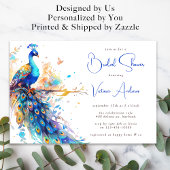 Elegant Peacock Vrijgezellenfeest Kaart