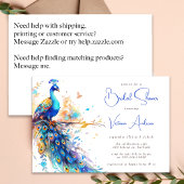 Elegant Peacock Vrijgezellenfeest Kaart