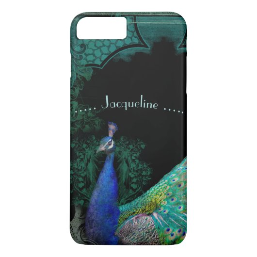 Elegant Peacock w Scrolls Specialized Designer Case-Mate iPhone Case (Achterkant)