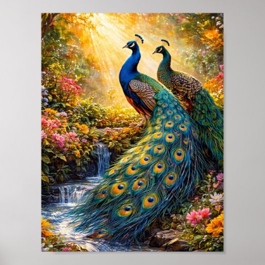 Elegant Peacock Wall Art Poster | (Voorkant)