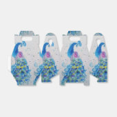 Elegant Peacock Waterverf Vogelvogels Navy Blue Bedankdoosjes (Uitgevouwen)