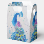 Elegant Peacock Waterverf Vogelvogels Navy Blue Bedankdoosjes (Geopend)