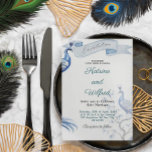 Elegant Peacock Wedding Invitation Kaart<br><div class="desc">Maak een gedurfde en verfijnde verklaring met onze Blue Peacock thema trouwkaart uitnodigingen. Met de majestueuze schoonheid van pauwenveren, ingewikkelde details en rijke tinten blauw, symboliseert dit ontwerp elegantie, trots en welvaart. Perfect voor koppels die op zoek zijn naar een uniek en luxueus thema, deze uitnodigingen leggen de essentie van...</div>