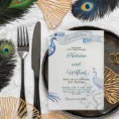 Elegant Peacock Wedding Invitation Kaart