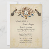Elegant Peacock Wedding Invitation Kaart (Voorkant)