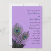 Elegant Peacock Wedding Invitation (paars) Kaart (Voorkant)