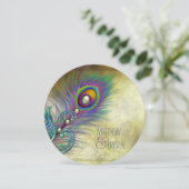 Elegant  Peacock Wedding Kaart (Staand voorkant)