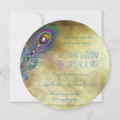 Elegant  Peacock Wedding Kaart (Achterkant)