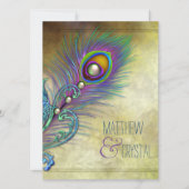 Elegant  Peacock Wedding Kaart (Voorkant)