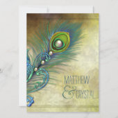 Elegant  Peacock Wedding Kaart (Voorkant)