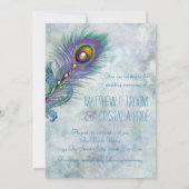 Elegant  Peacock Wedding Kaart (Achterkant)