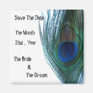 Elegant Peacock Wedding Magneet