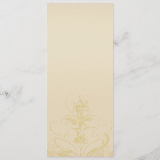 Elegant Peacock Wedding Menu Cards (Achterkant)