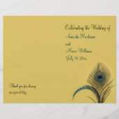 Elegant Peacock Wedding Programme (Voorkant)