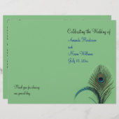 Elegant Peacock Wedding Programme (groen) (Voorkant / Achterkant)