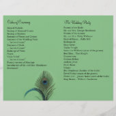 Elegant Peacock Wedding Programme (groen) (Achterkant)