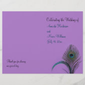 Elegant Peacock Wedding Programme (paars) (Voorkant)