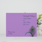 Elegant Peacock Wedding Programme (paars) (Staand voorkant)