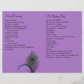 Elegant Peacock Wedding Programme (paars) (Achterkant)