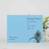 Elegant Peacock Wedding Programme (turquoise) (Staand voorkant)
