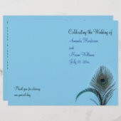 Elegant Peacock Wedding Programme (turquoise) (Voorkant / Achterkant)