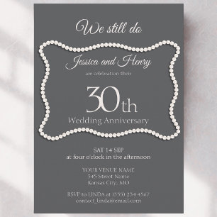 Elegant Pearl 30e huwelijksjubileum We Still Do Kaart