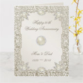Elegant Pearl 30th Wedding Anniversary 8.5 X 11 Kaart (Gele Bloem)