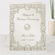 Elegant Pearl 30th Wedding Anniversary 8.5 X 11