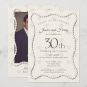Elegant Pearl 30th wedding anniversary photo Kaart (Voorkant / Achterkant)