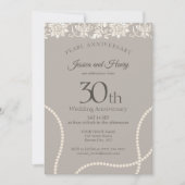 Elegant Pearl 30th wedding anniversary taupe Kaart (Voorkant)