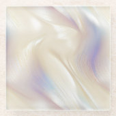  Elegant Pearl Aqua Blue Paarse Swirl Glazen Onderzetter (Voorkant)