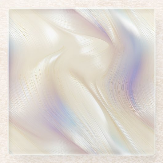  Elegant Pearl Aqua Blue Paarse Swirl Glazen Onderzetter (Voorkant)