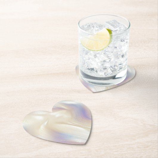  Elegant Pearl Aqua Blue Paarse Swirl Kartonnen Onderzetters (Insitu)