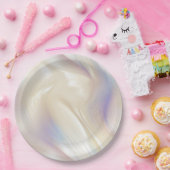  Elegant Pearl Aqua Blue Paarse Swirl Papieren Bordje (Feest)