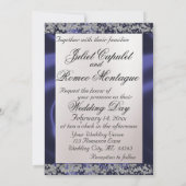 Elegant Pearl, Blue Ribbon & Sparkle Kaart (Achterkant)