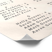 Elegant Pearl Bow Alphabetical Guest Seating Chart Poster (Hoek)