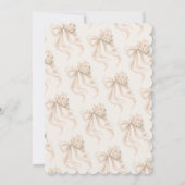 Elegant Pearl Bow Floral Bridal Shower  Kaart (Achterkant)
