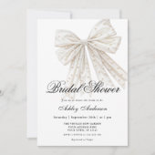 Elegant Pearl Bow Modern Vrijgezellenfeest Kaart (Voorkant)