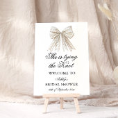 Elegant Pearl Bow Ze is Tying the Knot Welkom Poster