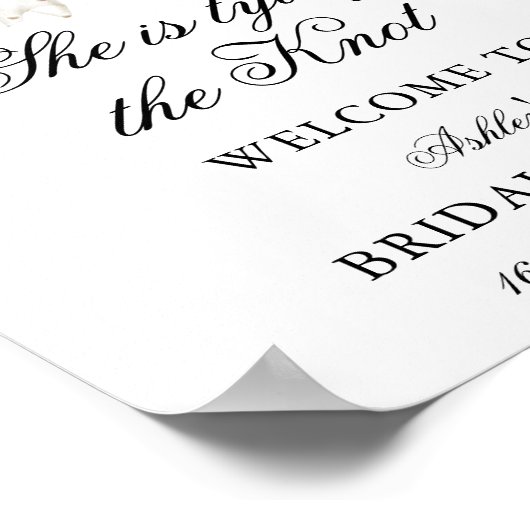 Elegant Pearl Bow Ze is Tying the Knot Welkom Poster (Hoek)