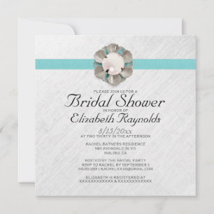 Elegant Pearl Bridal Shower Invitations Kaart