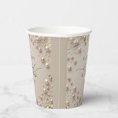Elegant Pearl Bridal Shower Papieren Bekers (Rechts)