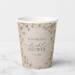 Elegant Pearl Bridal Shower Papieren Bekers