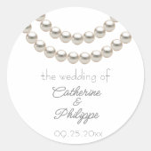 Elegant Pearl Bruiloft Sticker (Voorkant)