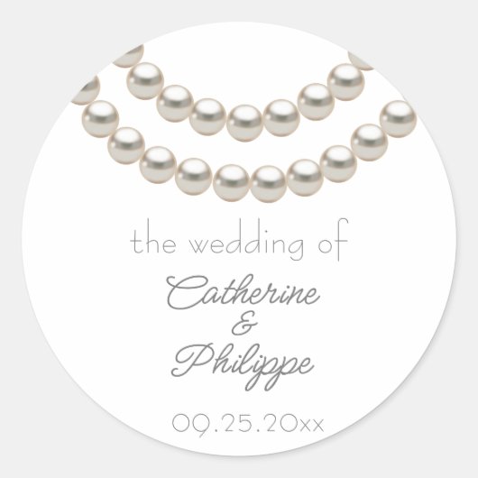 Elegant Pearl Bruiloft Sticker (Voorkant)