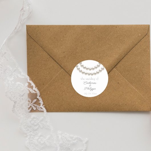 Elegant Pearl Bruiloft Sticker